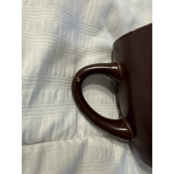 Small brown coffee mug ceramic fall cozy thanksgiving flower - Picture 4 of 6